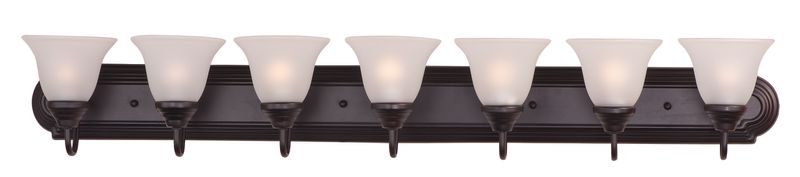Essentials - 801x 48' 7 Light Vanity Lighting in Oil Rubbed Bronze with Frosted Glass Finish