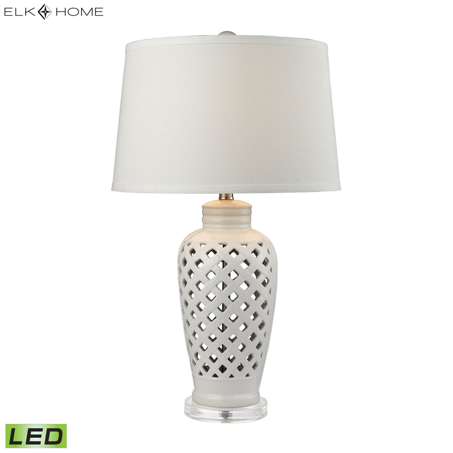 Openwork 27' LED Table Lamp in White