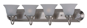Essentials - 801x 30' 4 Light Bath Vanity Light in Satin Nickel with Frosted Glass Finish
