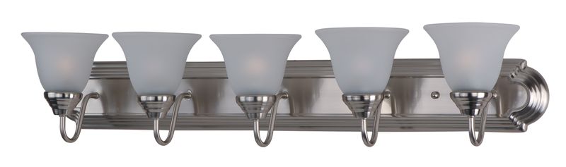 Essentials - 801x 36' 5 Light Bath Vanity Light in Satin Nickel with Frosted Glass Finish