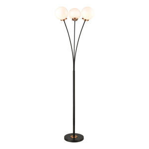 Boudreaux 64' Floor Lamp in Clear Glass & Matte Black