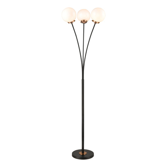 Boudreaux 64" Floor Lamp in Clear Glass & Matte Black