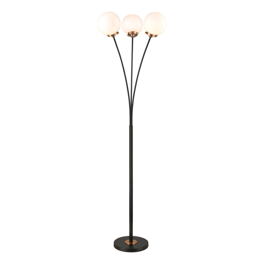 Boudreaux 64' Floor Lamp in Clear Glass & Matte Black