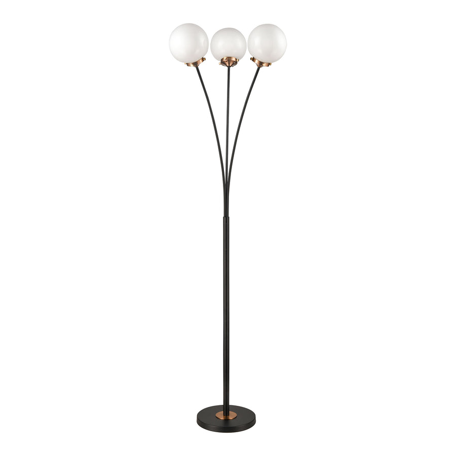 Boudreaux 64' Floor Lamp in Clear Glass & Matte Black