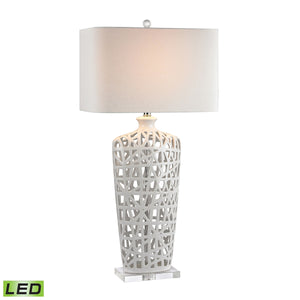 Dimond 36' LED Table Lamp in Off White Linen Hardback Shade