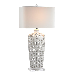 Dimond 36' Table Lamp in Off White Linen Hardback Shade