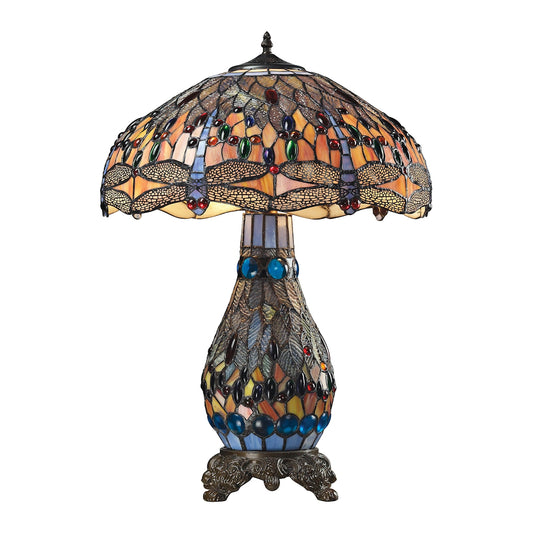 Dragonfly 26" Table Lamp in Tiffany Glass