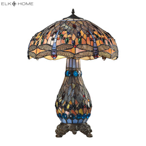Dragonfly 26' Table Lamp in Tiffany Glass
