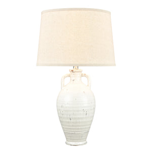 Gallus 27' Table Lamp in White Linen Hardback Shade