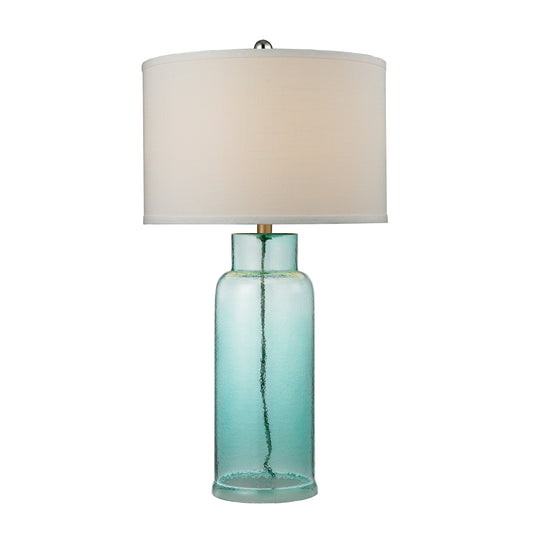 Glass Bottle 30" Table Lamp in Seafoam Green