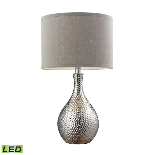 Hammered Chrome 21.5" LED Table Lamp in Chrome