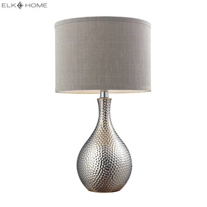 Hammered Chrome 21.5' Table Lamp in Chrome