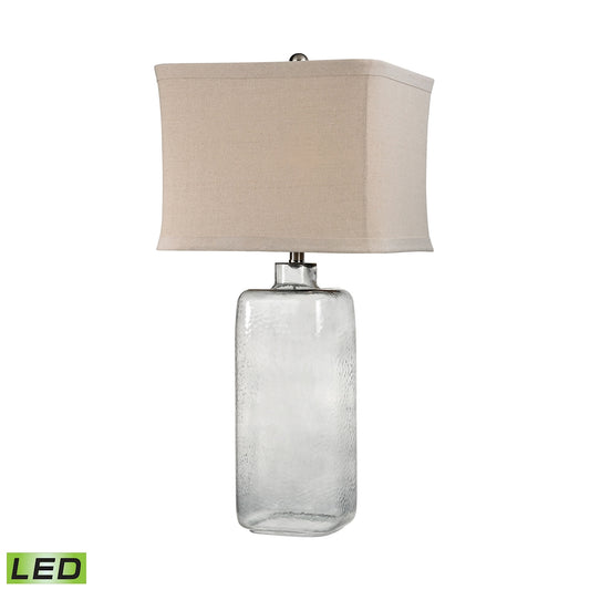 Hammered Glass 31" LED Table Lamp in Gray Smoke