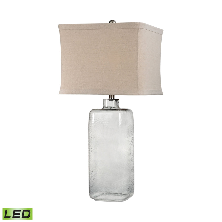 Hammered Glass 31' LED Table Lamp in Gray Smoke