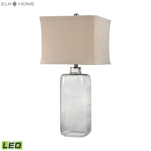 Hammered Glass 31' LED Table Lamp in Gray Smoke