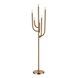 Hands Up 63' Floor Lamp in Aged Brass