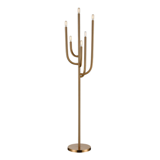 Hands Up 63" Floor Lamp in Aged Brass