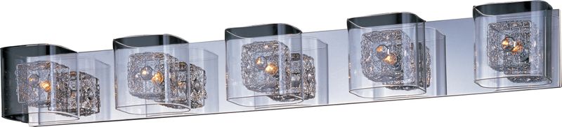 Gem 39' 5 Light Vanity Lighting in Polished Chrome and Silver