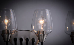 Goblet 26.25' 4 Light Vanity Lighting in Black and Satin Nickel
