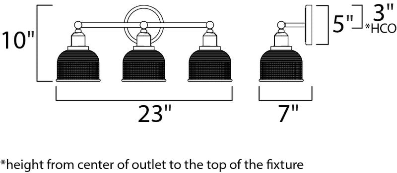 Hollow 23' 3 Light Vanity Lighting in Polished Chrome