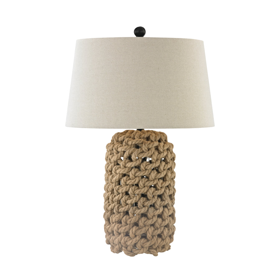 Rope 29.5' Table Lamp in Off White Fabric Hardback Shade