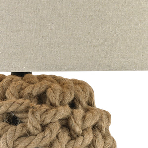 Rope 29.5' Table Lamp in Off White Fabric Hardback Shade