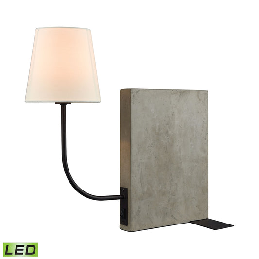 Sector 17" LED Table Lamp in Concrete