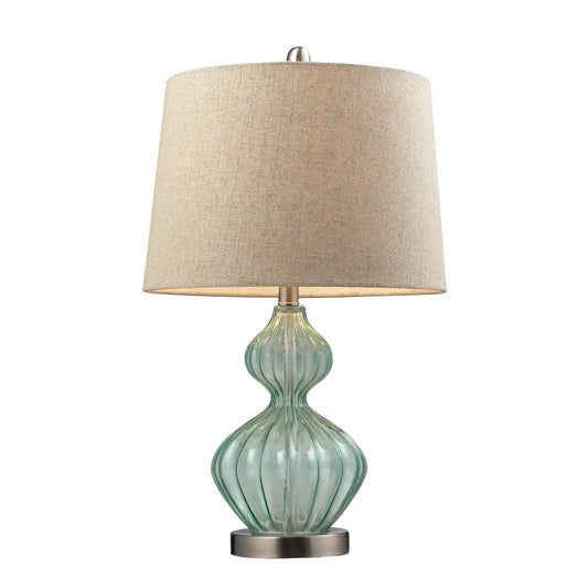 Smoked Glass 25" Table Lamp in Brushed Steel