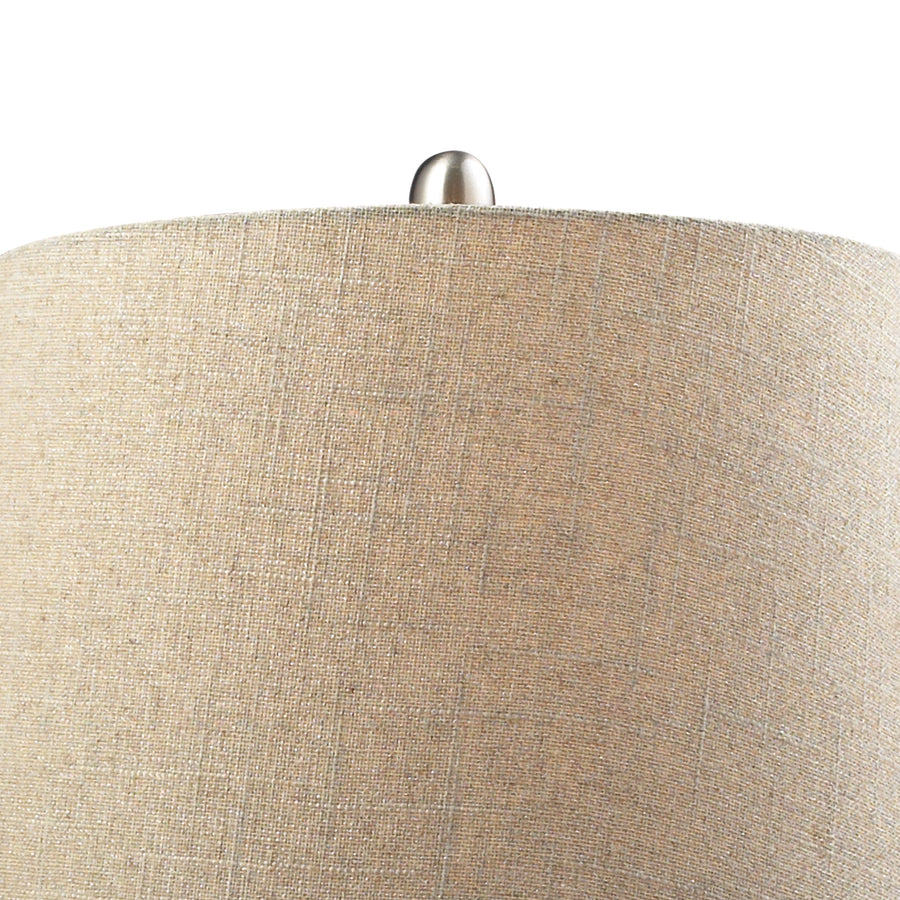 Smoked Glass 25' Table Lamp in Brushed Steel