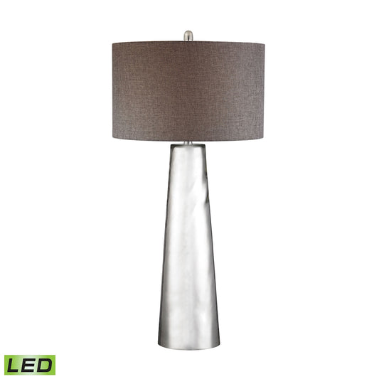 Tapered Cylinder 37.5" LED Table Lamp in Silver Mercury