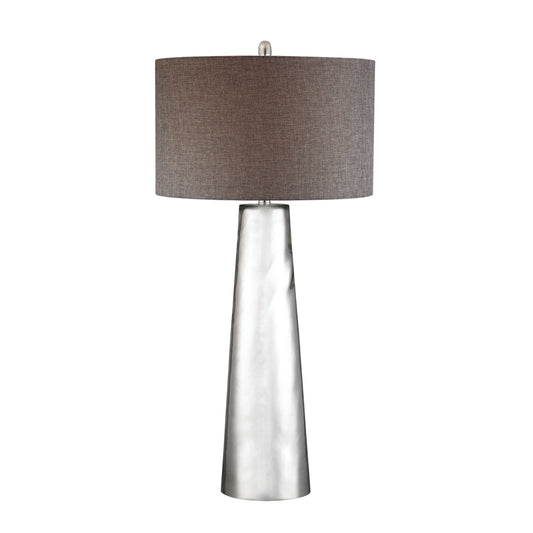 Tapered Cylinder 37.5" Table Lamp in Silver Mercury