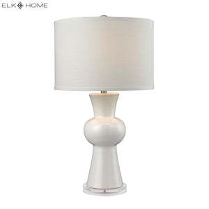 White Ceramic 28' Table Lamp in Gloss White