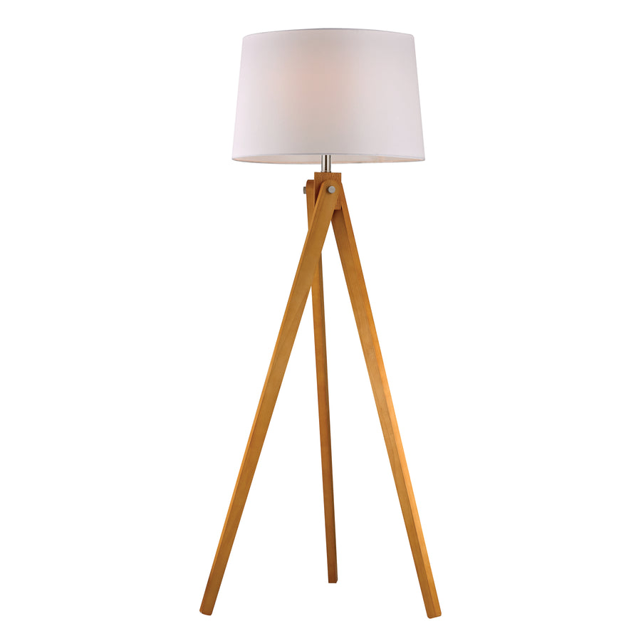 Wooden Tripod 63' Floor Lamp in Natural