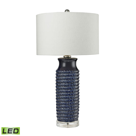 Wrapped Rope 30" LED Table Lamp in Navy