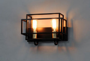 Liner 14.25' 2 Light Wall Sconce in Black and Satin Brass