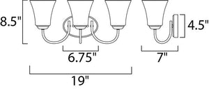 Logan 19' 3 Light Wall Sconce in Oil Rubbed Bronze