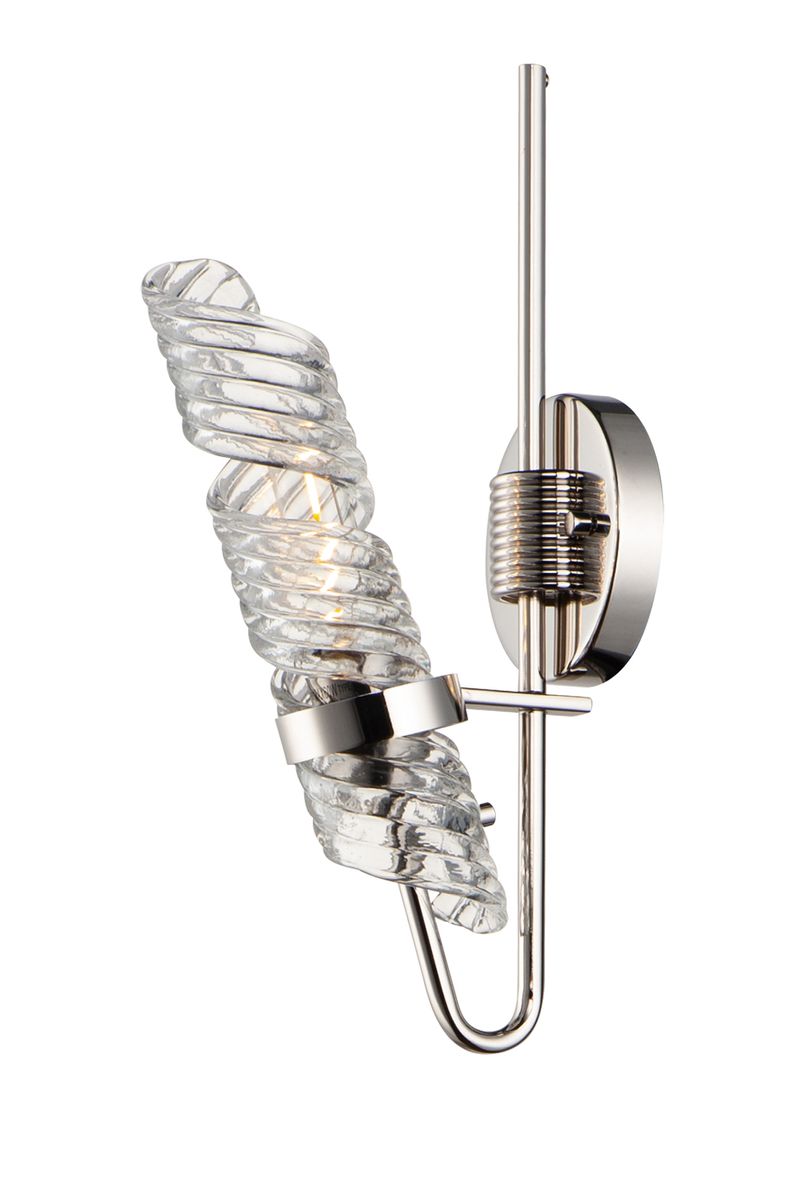 Milano Single Light Vanity Wall Sconce in Polished Nickel