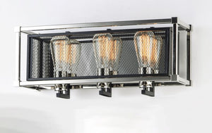 Refine 20.5' 3 Light Wall Sconce in Black and Polished Nickel
