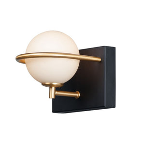 Revolve Single Light Vanity Wall Sconce in Black and Gold