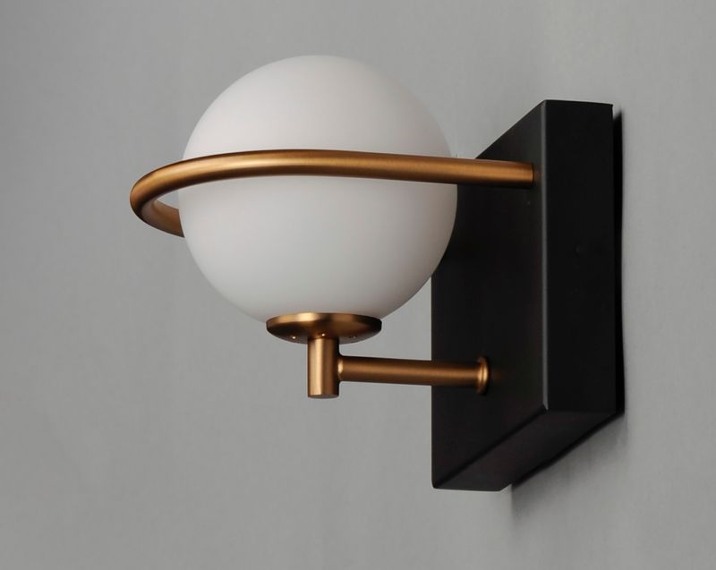 Revolve Single Light Wall Sconce in Black and Gold