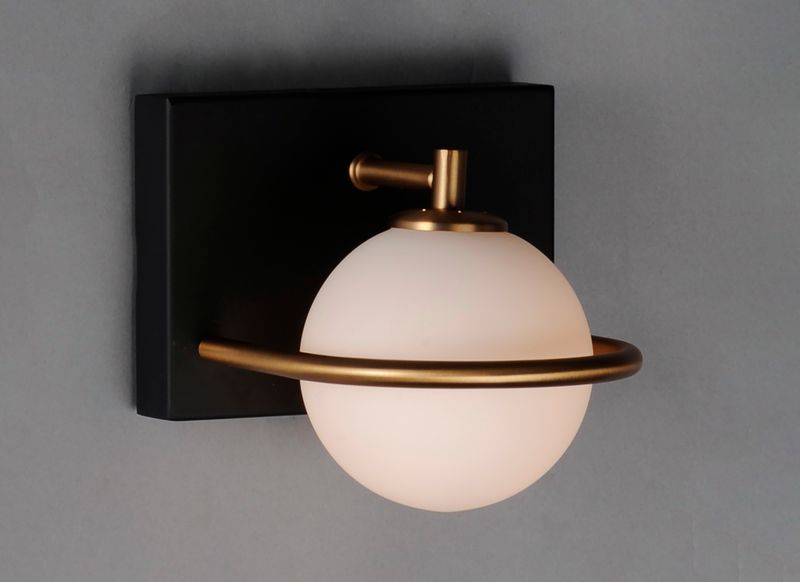 Revolve Single Light Wall Sconce in Black and Gold