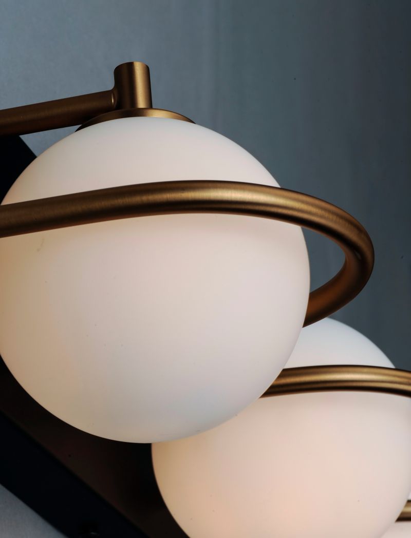 Revolve 4 Light Wall Sconce in Black and Gold