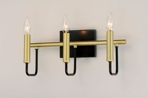 Sullivan 3 Light Wall Sconce in Black and Gold