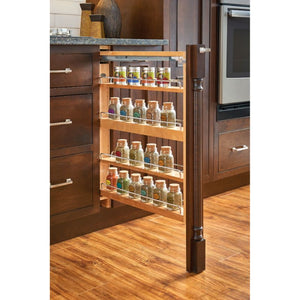 Rev-A-Shelf Pullout Kitchen Cabinet Organizer Spice Rack, Maple