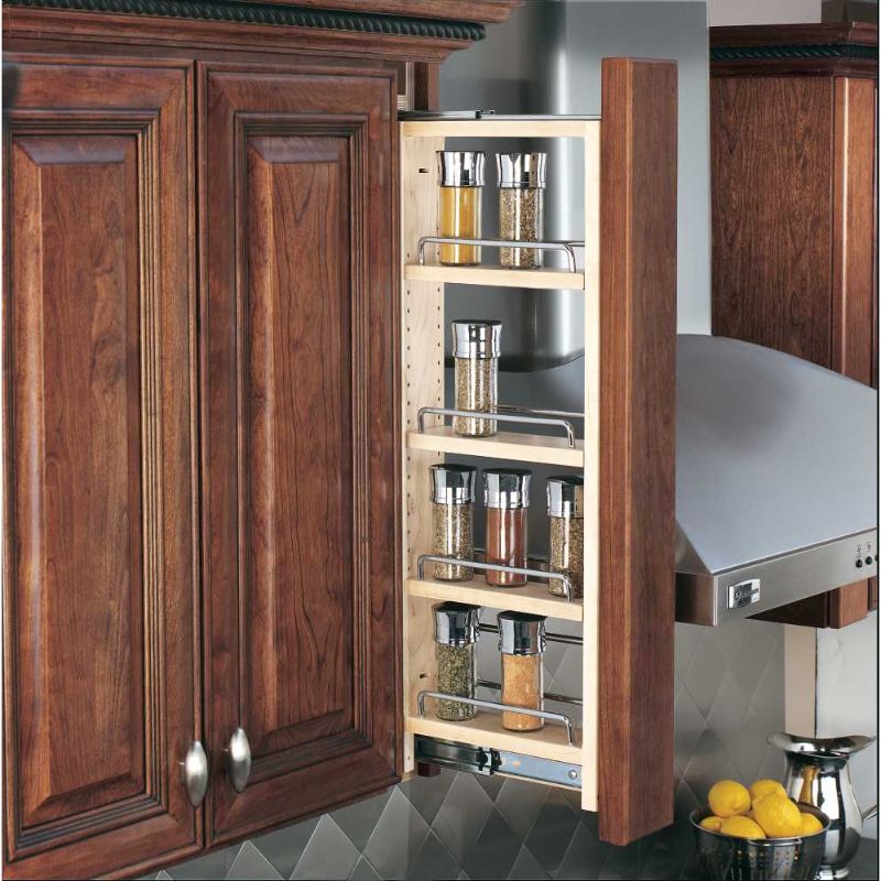 432 Series Natural Maple Between Cabinet Pull-Out Organizer (6' x 11.2' x 42')