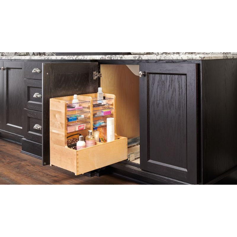 441 Series Natural Maple Vanity L-Shaped Pull-Out Organizer (11.63' x 18.75' x 18.8')
