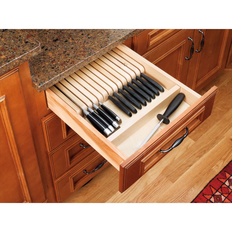 4WKB Series Natural Maple Trimmable Knife Block (18.5' x 22' x 2.38')