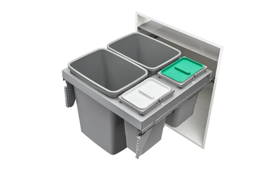 Metallic Silver Waste Container Pullout - (22.75" x 19" x 21.63")