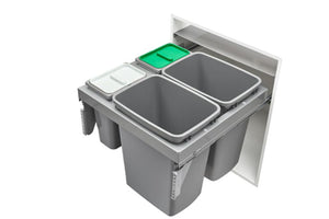 Metallic Silver Waste Container Pullout - (22.75' x 19' x 21.63')