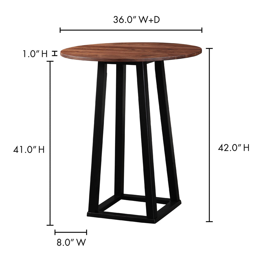 Moe's Home Tri-Mesa Bar Table in Brown (42' x 36' x 36') - BC-1033-03